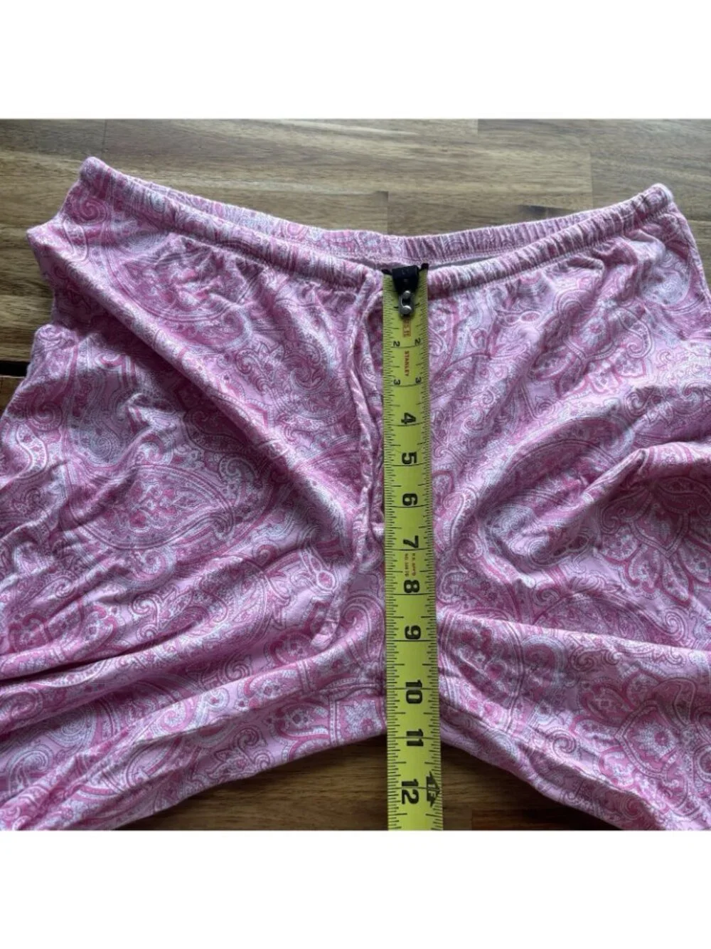 L Ralph Lauren Pajama Set Crop Women’s M Cotton Pink Paisley Cottagecore Preppy